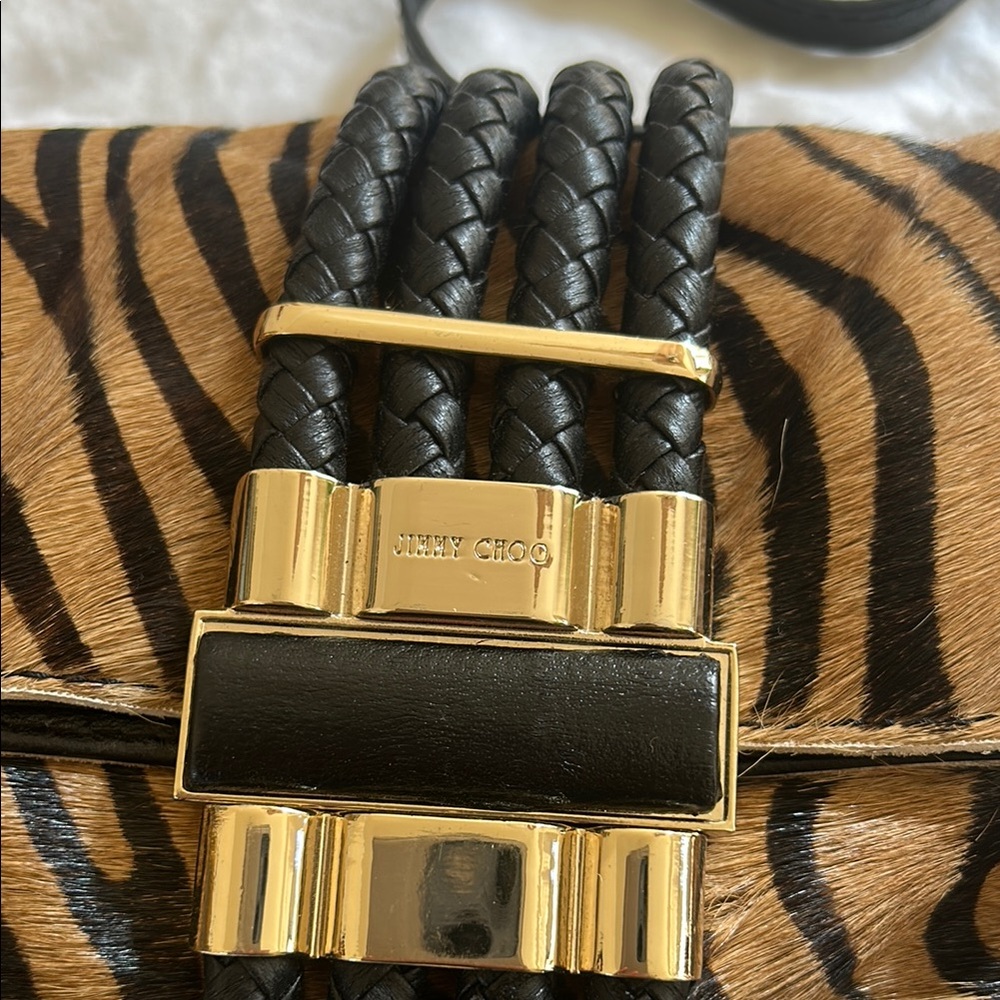 Jimmy Choo Animal Print Clutch with Black Strap - Picture 2 of 8